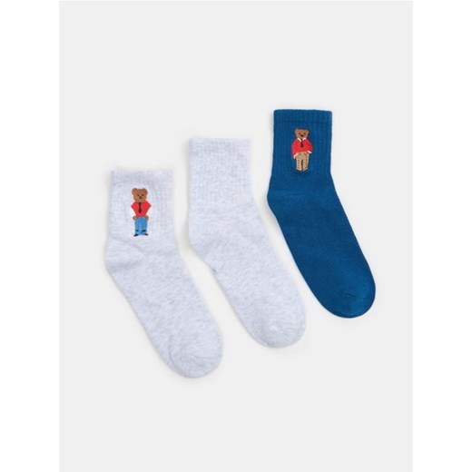 Sinsay - Prążkowane skarpetki z haftem 3 pack - wielobarwny - id: 234GS-MLC - marki Sinsay - 187236210 Sinsay - Prążkowane skarpetki z haftem 3 pack - wielobarwny ze sklepu Sinsay w kategorii Skarpetki dziecięce - zdjęcie 187236210