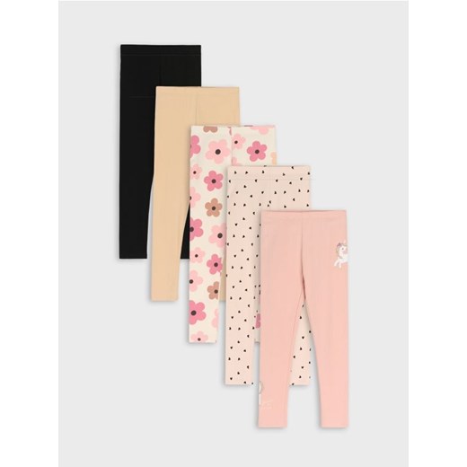 Sinsay - Legginsy ze wzorem 5 pack - wielobarwny ze sklepu Sinsay w kategorii Spodnie dziewczęce - zdjęcie 187236281