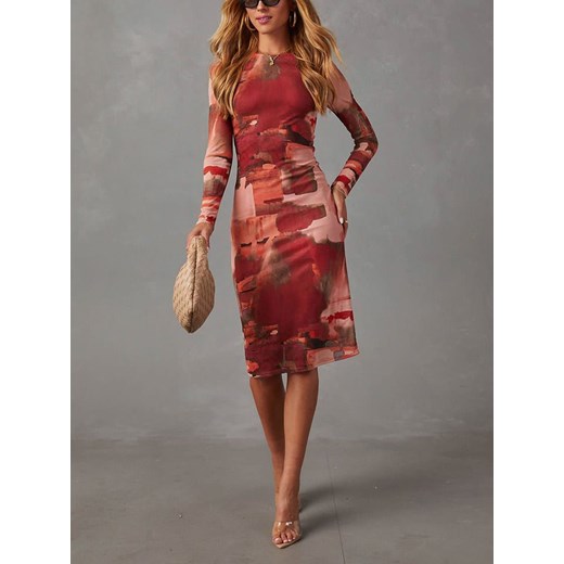 LA Angels Sukienka w kolorze czerwono-jasnoróżowo-jasnobrązowym La Angels XL wyprzedaż Limango Polska