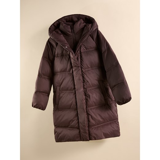 Reserved - Pikowany płaszcz z naturalnym puchem - ciemnobrązowy - id: 256EX-89X - marki Reserved - 187237921 Reserved - Pikowany płaszcz z naturalnym puchem - ciemnobrązowy ze sklepu Reserved w kategorii Płaszcze dziewczęce - zdjęcie 187237921