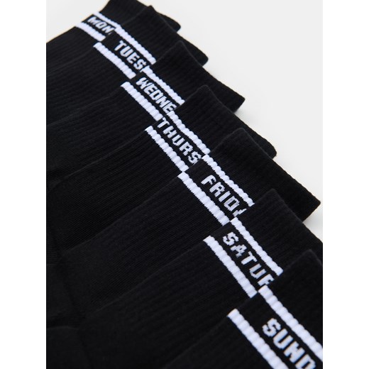 Sinsay - Prążkowane skarpetki 7 pack - czarny Sinsay 43/46 Sinsay