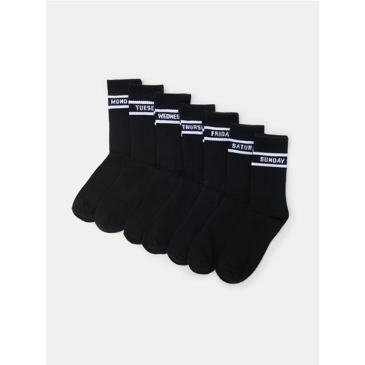 Sinsay - Prążkowane skarpetki 7 pack - czarny Sinsay 43/46 Sinsay