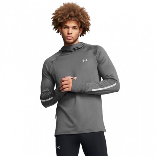 Męski longsleeve do biegania Under Armour UA Launch Elite Cw Balaclava Hoody - szary ze sklepu Sportstylestory.com w kategorii Bluzy męskie - zdjęcie 187238292