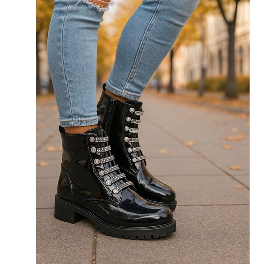 Czarne lśniące botki workery /F3-2 18386 W484/ - id: 33320 - marki Pantofelek24.pl - 187238341 Czarne lśniące botki workery /F3-2 18386 W484/ ze sklepu Pantofelek24.pl w kategorii Botki - zdjęcie 187238341