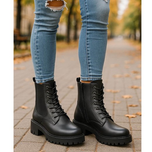 Szare trapery damskie na platformie /C1-3 18387 W381/ - id: 33322 - marki Pantofelek24.pl - 187238353 Szare trapery damskie na platformie /C1-3 18387 W381/ ze sklepu Pantofelek24.pl w kategorii Workery damskie - zdjęcie 187238353