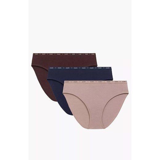 Atlantic 3-pack figi damskie Sport High Leg 3CLP-010-BRO/BEZC/GRA, Kolor brązowo-granatowo-beżowy, Rozmiar S, ATLANTIC ze sklepu Primodo w kategorii Majtki damskie - zdjęcie 187238511