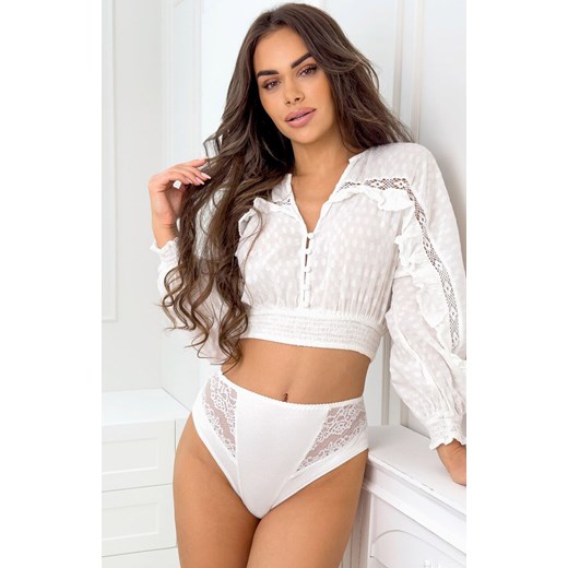 Donna białe figi damskie z wysokim stanem 213, Kolor biały, Rozmiar S, Donna ze sklepu Primodo w kategorii Majtki damskie - zdjęcie 187238530