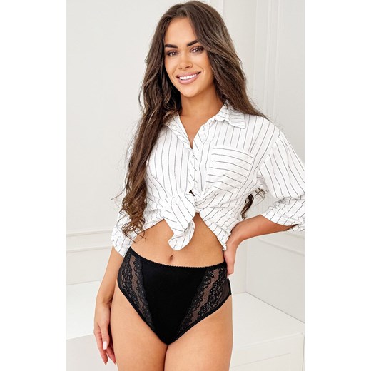 Donna czarne figi damskie z wysokim stanem 228, Kolor czarny, Rozmiar M, Donna ze sklepu Primodo w kategorii Majtki damskie - zdjęcie 187238561