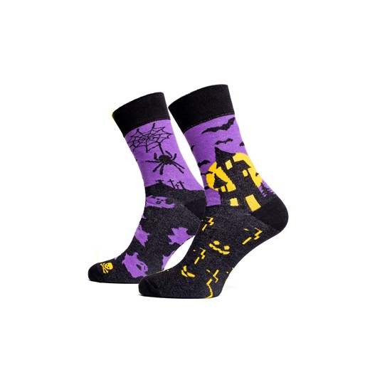 Długie skarpetki męskie S96D Halloween, Kolor czarno-fioletowy, Rozmiar 41-43, Italian Fashion ze sklepu Primodo w kategorii Skarpetki męskie - zdjęcie 187238732