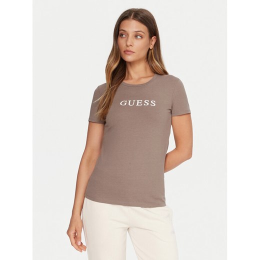 Guess T-Shirt O5RI01 KBBU1 Beżowy Regular Fit ze sklepu MODIVO w kategorii Bluzki damskie - zdjęcie 187238861