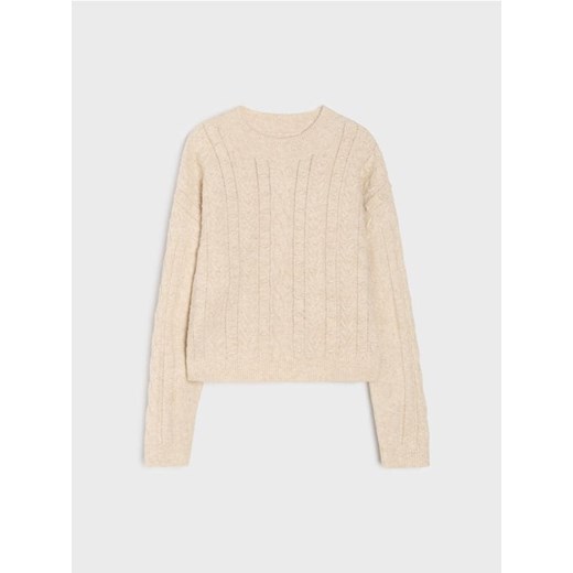 Sinsay - Strukturalny sweter - kremowy Sinsay XL Sinsay