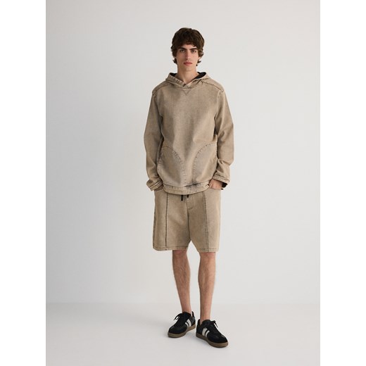 Reserved - Bluza z efektem sprania - beżowy Reserved S okazyjna cena Reserved