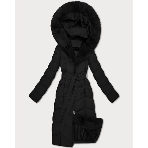 Damska kurtka zimowa z futrzanym panelem S'West czarna (B8525-1) ze sklepu goodlookin.pl w kategorii Kurtki damskie - zdjęcie 187239894