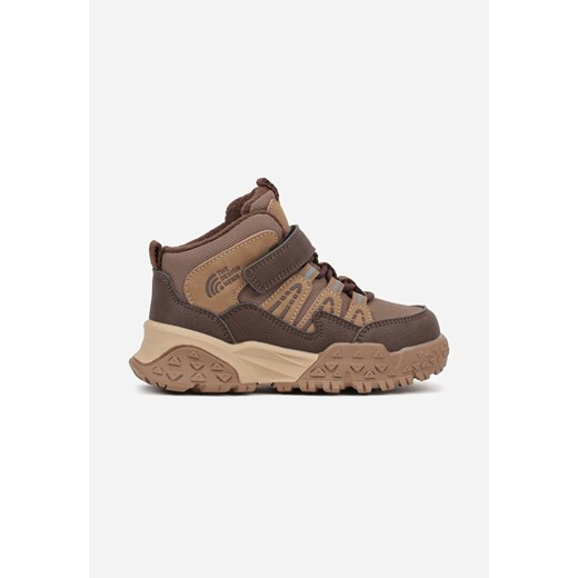 Brązowe Ocieplone Botki Sportowe Stylizowane na Sneakersy Mevinadea ze sklepu born2be.pl w kategorii Buty zimowe dziecięce - zdjęcie 187240214
