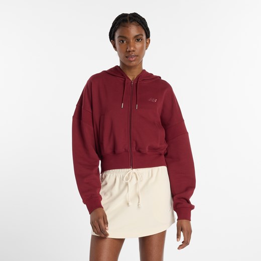 Bluza damska New Balance WJ51506MHB – bordowa ze sklepu New Balance Poland w kategorii Bluzy damskie - zdjęcie 187240453