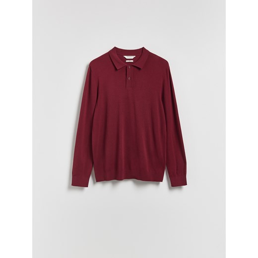 Reserved - Wiskozowy sweter polo - bordowy - id: 019FR-83X - marki Reserved - 187240534 Reserved - Wiskozowy sweter polo - bordowy ze sklepu Reserved w kategorii Swetry męskie - zdjęcie 187240534