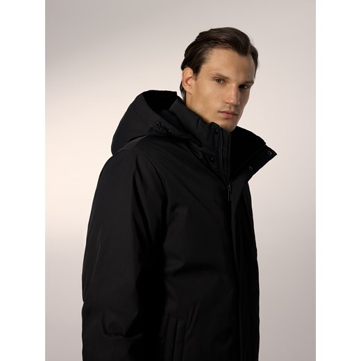 Reserved - Długa puchowa kurtka z dodatkiem Sorony - czarny ze sklepu Reserved w kategorii Kurtki męskie - zdjęcie 187240723