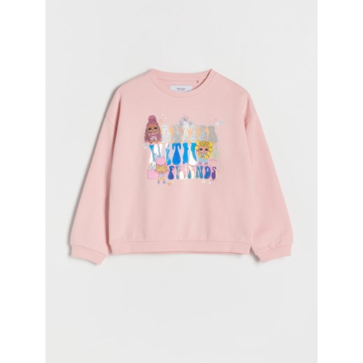 Reserved - Bawełniana bluza L.O.L. Surprise - pastelowy róż ze sklepu Reserved w kategorii Bluzy dziewczęce - zdjęcie 187240762