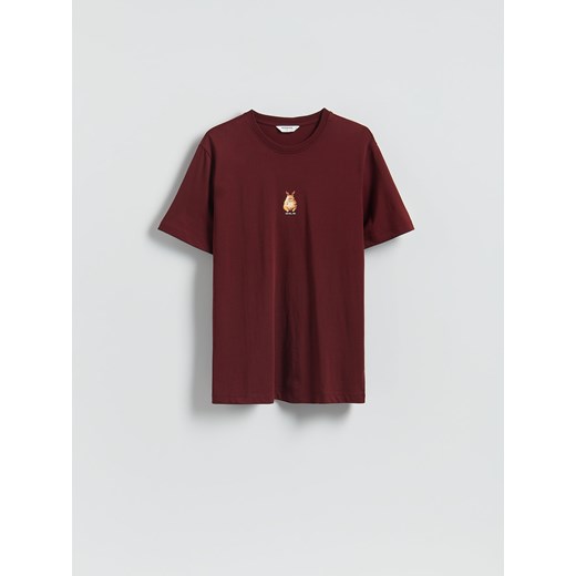 Reserved - T-shirt ze świątecznym nadrukiem - bordowy - id: 511EX-83X - marki Reserved - 187240810 Reserved - T-shirt ze świątecznym nadrukiem - bordowy ze sklepu Reserved w kategorii T-shirty męskie - zdjęcie 187240810