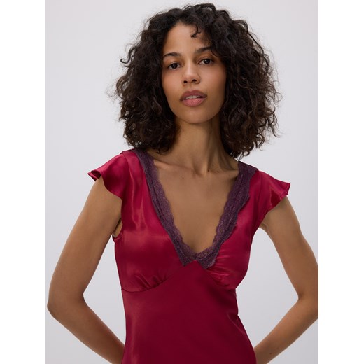 Reserved - Sukienka z wiskozy - ciemnofioletowy - id: 530FB-49X - marki Reserved - 187240830 Reserved - Sukienka z wiskozy - ciemnofioletowy ze sklepu Reserved w kategorii Sukienki - zdjęcie 187240830