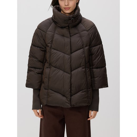 Reserved - Pikowana kurtka z wysokim kołnierzem - ciemnobrązowy ze sklepu Reserved w kategorii Kurtki damskie - zdjęcie 187240944