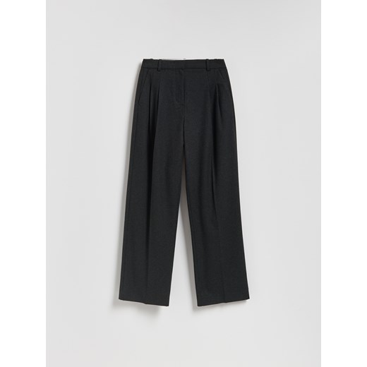 Reserved - Spodnie w kant z wełną - ciemnoszary - id: 934II-90M - marki Reserved - 187241051 Reserved - Spodnie w kant z wełną - ciemnoszary ze sklepu Reserved w kategorii Spodnie damskie - zdjęcie 187241051