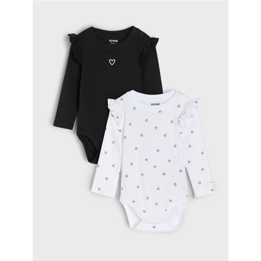 Sinsay - Bawełniane body 2 pack - kremowy - id: 074AN-01X - marki Sinsay - 187241471 Sinsay - Bawełniane body 2 pack - kremowy ze sklepu Sinsay w kategorii Body niemowlęce - zdjęcie 187241471
