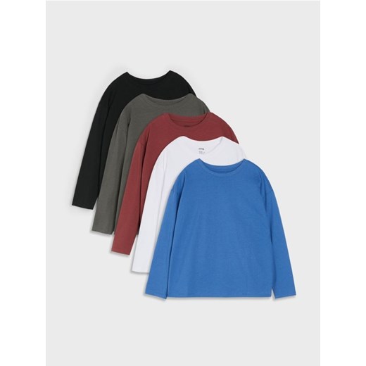 Sinsay - Bawełniana koszulka 5 pack - kremowy Sinsay 116 (5-6 l) Sinsay