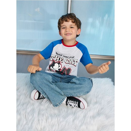 Sinsay - Koszulka Kot Feliks - niebieski ze sklepu Sinsay w kategorii T-shirty chłopięce - zdjęcie 187241493