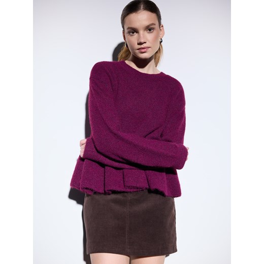 Mohito - Burgundowy sweter z dodatkiem wełny - fioletowy ze sklepu Mohito w kategorii Swetry damskie - zdjęcie 187241912