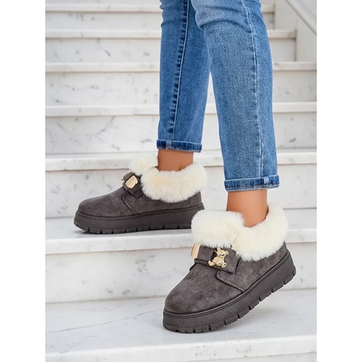 Royalfashion Krótkie buty a'la śniegowce damskie Dobis ze sklepu royalfashion.pl w kategorii Śniegowce damskie - zdjęcie 187242182