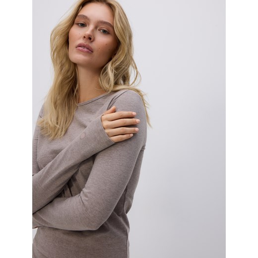 Reserved - Dzianinowa bluzka - brązowy ze sklepu Reserved w kategorii Bluzki damskie - zdjęcie 187242321