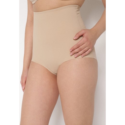 Beżowe Majtki Modelujące z Wysokim Stanem Liredia - id: 401305 - marki born2be - 187242661 Beżowe Majtki Modelujące z Wysokim Stanem Liredia ze sklepu born2be.pl w kategorii Bielizna wyszczuplająca - zdjęcie 187242661