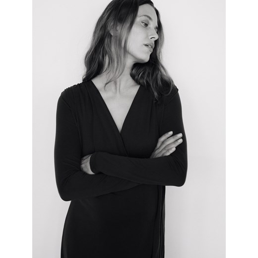 Reserved - Sukienka midi z modalem - bordowy ze sklepu Reserved w kategorii Sukienki - zdjęcie 187243380