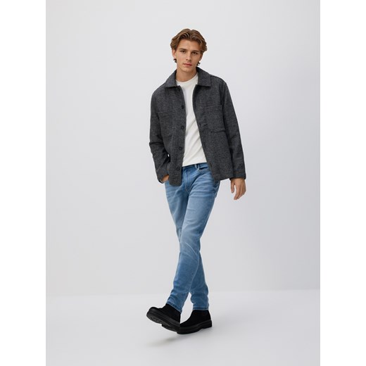 Reserved - Jeansy slim z efektem sprania - niebieski ze sklepu Reserved w kategorii Jeansy męskie - zdjęcie 187243433