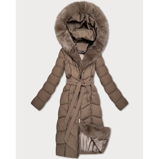 Damska kurtka zimowa z futrzanym panelem S'West ciemny beżowy (B8525-12) - id: 25811 - marki Goodlookin.pl - 187244254 Damska kurtka zimowa z futrzanym panelem S'West ciemny beżowy (B8525-12) ze sklepu goodlookin.pl w kategorii Kurtki damskie - zdjęcie 187244254
