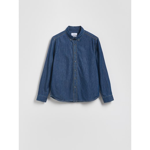 Reserved - Jeansowa koszula regular fit - granatowy ze sklepu Reserved w kategorii Koszule męskie - zdjęcie 187244443