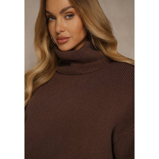Brązowy Golf z Domieszką Wiskozy i Kaszmiru Azivara Renee ONE SIZE renee.pl