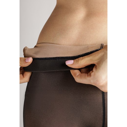 Czarne Rajstopy z Ociepleniem Linegra ze sklepu renee.pl w kategorii Rajstopy - zdjęcie 187245014