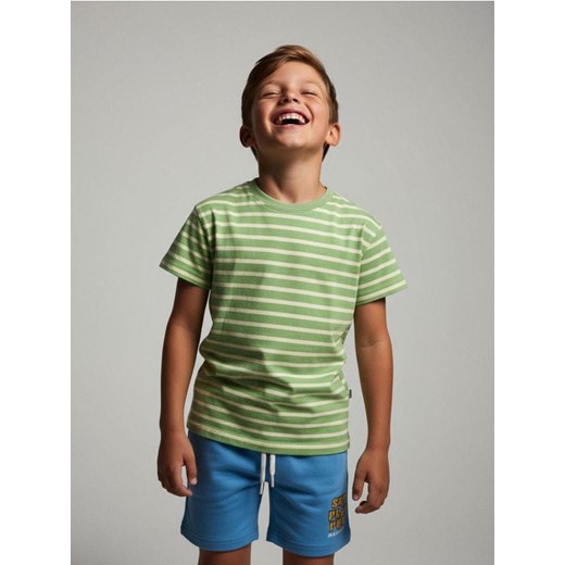 Sinsay - Koszulka w paski - zielony ze sklepu Sinsay w kategorii T-shirty chłopięce - zdjęcie 187246072