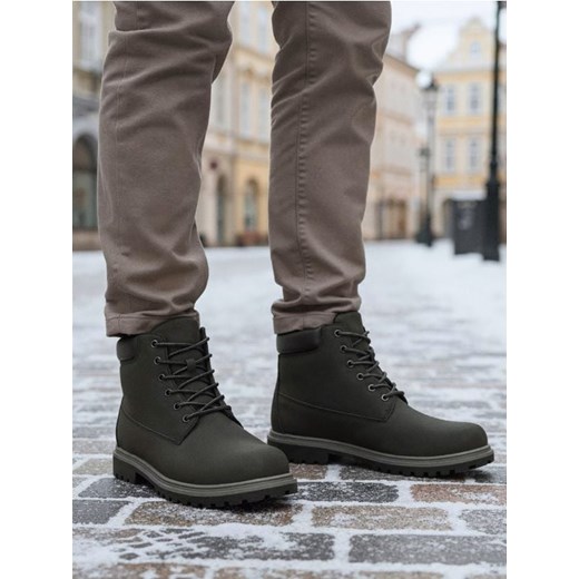 Sinsay - Trapery sznurowane z imitacji zamszu - czarny ze sklepu Sinsay w kategorii Buty zimowe męskie - zdjęcie 187246073