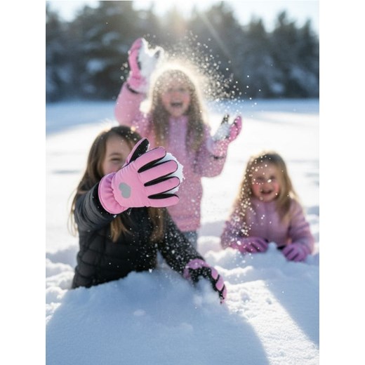 Sinsay - Wodoodporne rękawiczki z polarową wyściółką - różowy ze sklepu Sinsay w kategorii Rękawiczki dziecięce - zdjęcie 187246082