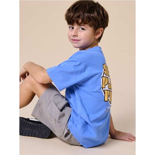 Sinsay - Koszulka z nadrukiem na plecach - niebieski - id: 238DC-54X - marki Sinsay - 187246103 Sinsay - Koszulka z nadrukiem na plecach - niebieski ze sklepu Sinsay w kategorii T-shirty chłopięce - zdjęcie 187246103