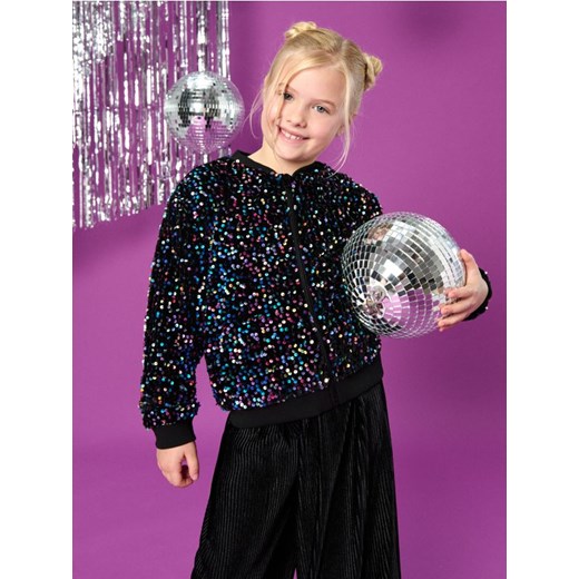 Sinsay - Bluza bomberka z połyskującymi cekinami - czarny ze sklepu Sinsay w kategorii Bluzy dziewczęce - zdjęcie 187246114