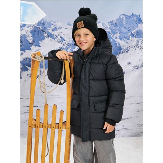 Sinsay - Pikowana kurtka puffer z kapturem - szary ze sklepu Sinsay w kategorii Kurtki chłopięce - zdjęcie 187246130