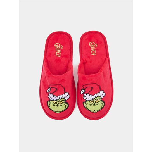 Sinsay - Ciepłe kapcie z motywem świątecznym Grinch - czerwony - id: 867EU-33X - marki Sinsay - 187246241 Sinsay - Ciepłe kapcie z motywem świątecznym Grinch - czerwony ze sklepu Sinsay w kategorii Kapcie damskie - zdjęcie 187246241