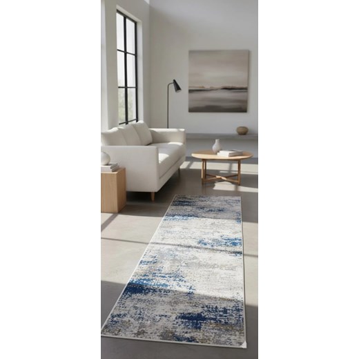 Szaro-granatowy chodnik dywanowy w nowoczesny wzór G8-C69 Profeos Edinos.pl