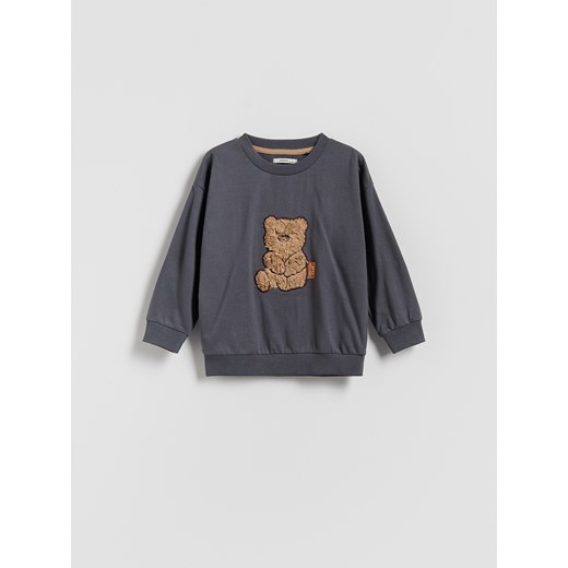Reserved - Longsleeve z aplikacją - ciemnoszary ze sklepu Reserved w kategorii T-shirty chłopięce - zdjęcie 187246643