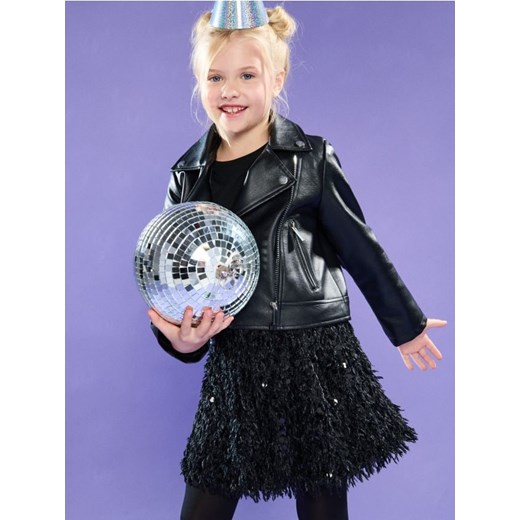 Sinsay - Spódnica mini z połyskującymi aplikacjami - czarny Sinsay 110 (4-5 l) Sinsay