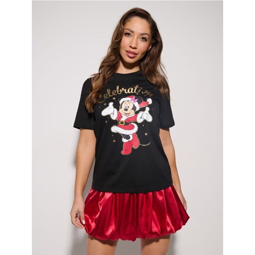 Sinsay - Bawełniana koszulka z nadrukiem Minnie Mouse - czarny - id: 515FG-99X - marki Sinsay - 187247180 Sinsay - Bawełniana koszulka z nadrukiem Minnie Mouse - czarny ze sklepu Sinsay w kategorii Bluzki damskie - zdjęcie 187247180